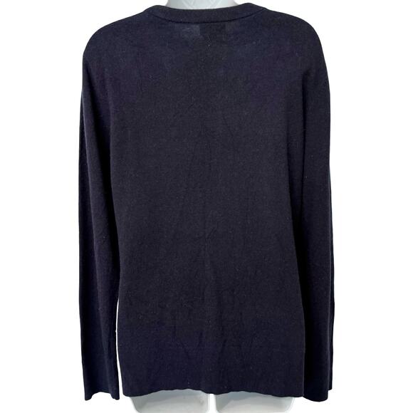 Kate Spade Navy Blue Silver Sequin Star Constellation Cashmere Sweater sz S / M - Picture 6 of 10